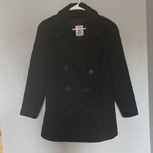 Jones New York Classic Black Peacoat